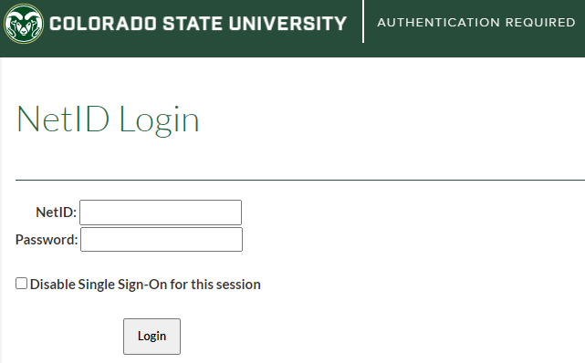 NetID Login Page, prompting users to enter their CSU NetID and NetID password